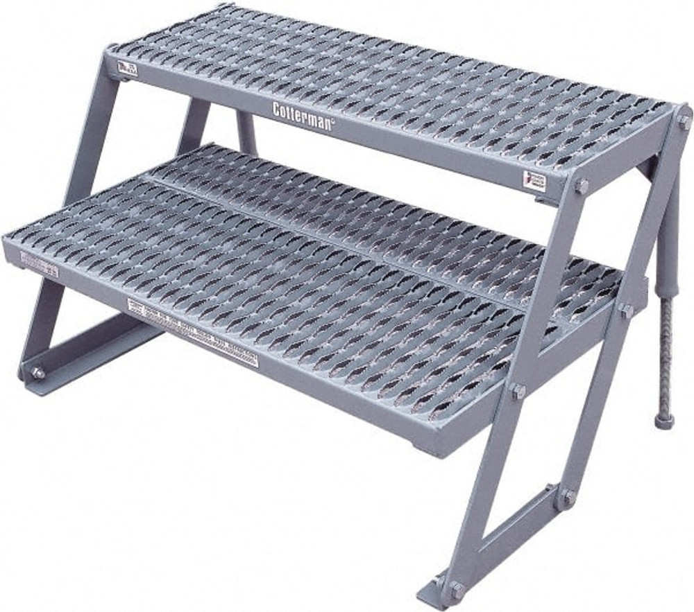 Cotterman D0550096-01 2-Step Steel Platform: 800 lb Capacity, 24" Wide, 12" Deep