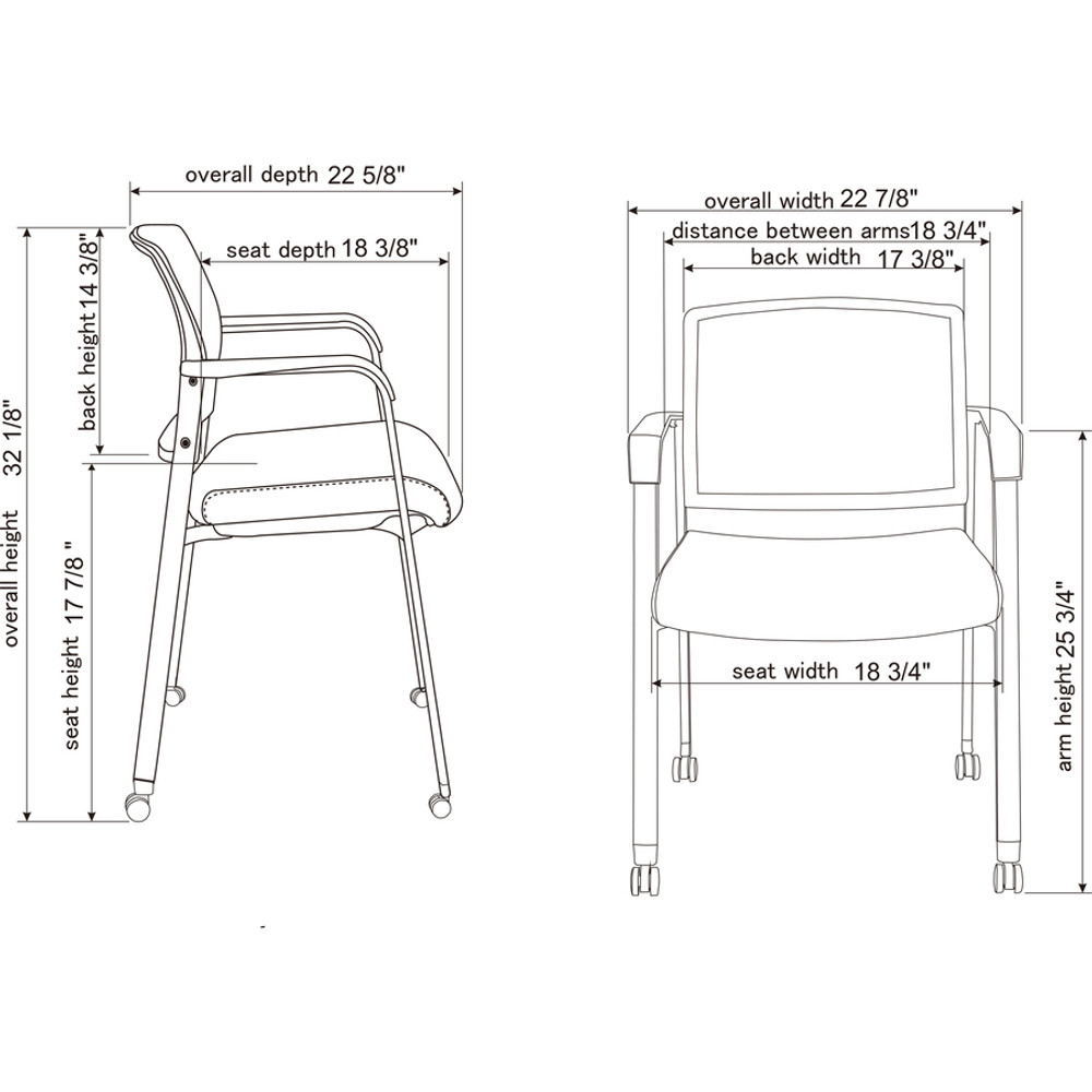 Lorell 30953 Lorell Mesh Back Guest Chair with Casters