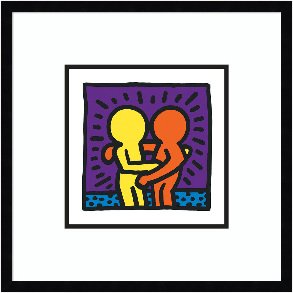 UNIEK INC. A42705530277 Amanti Art Untitled 1987 by Keith Haring Wood Framed Wall Art Print, 21inW x 21inH, Black