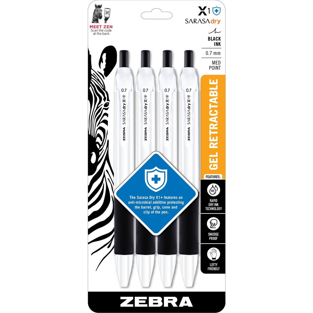 Zebra Pen Corporation Zebra Pen 41514 Zebra Pen SARASA dry X1+ Gel Retractable Antimicrobial Pen