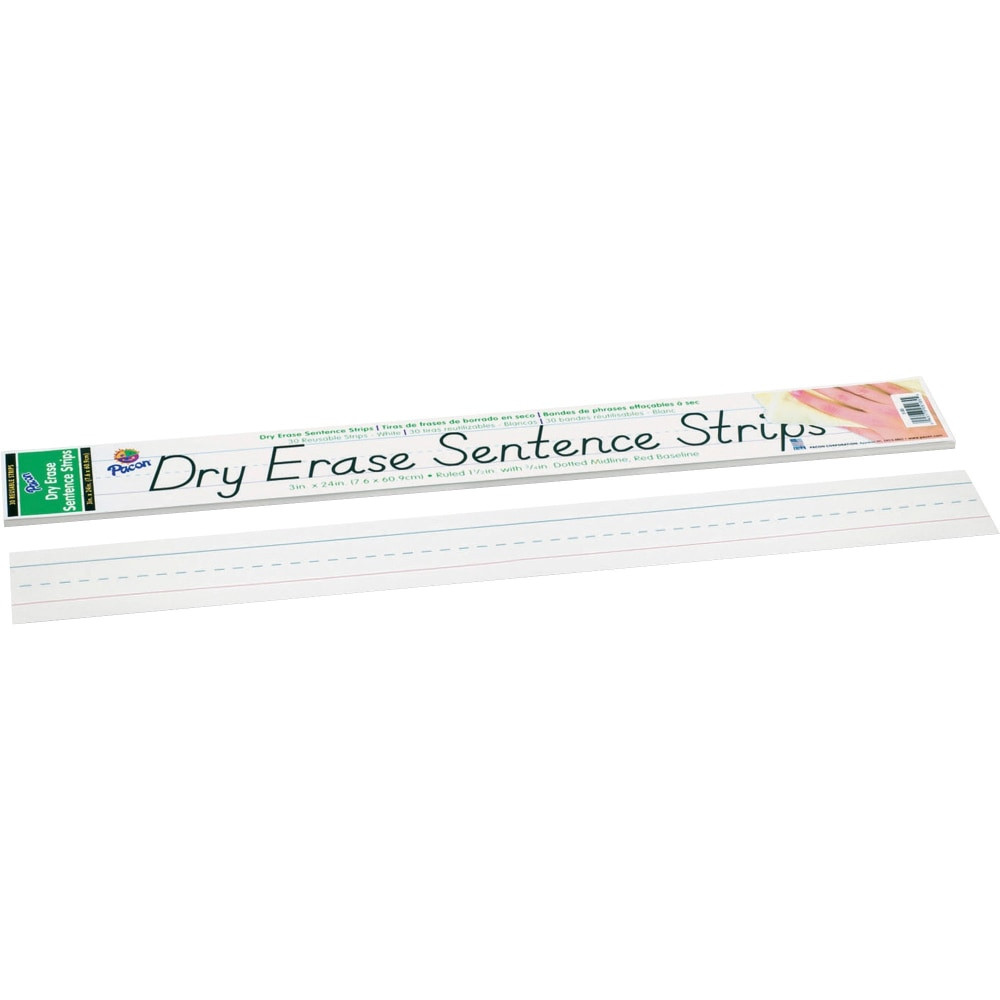 PACON CORPORATION Pacon 5185  Dry-Erase Sentence Strips, White, Pack Of 30