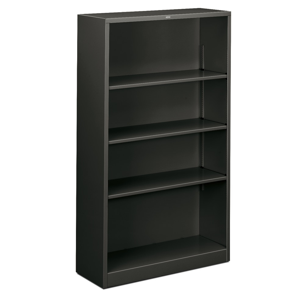 HNI CORPORATION S60ABCS HON Brigade Steel Modular Shelving Bookcase, 4 Shelves, 59inH x 34-1/2inW x 12-5/8inD, Charcoal