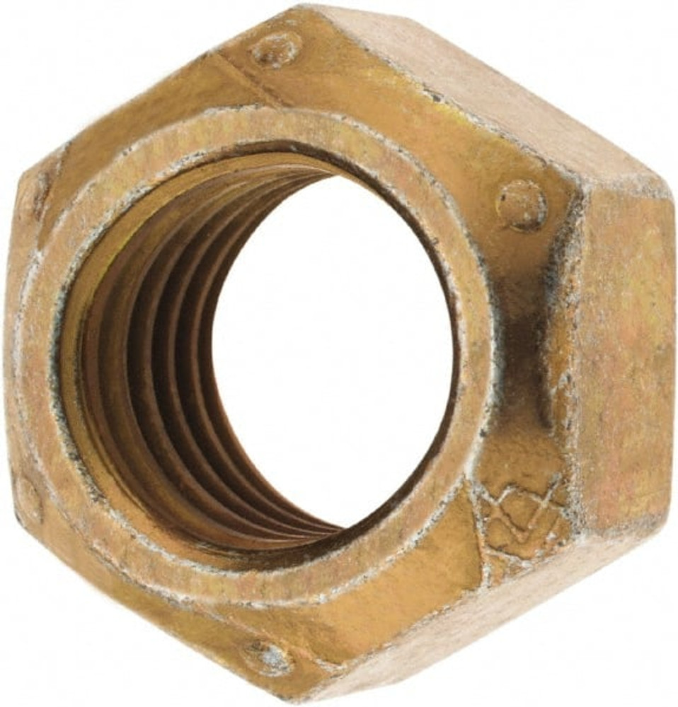 MSC KP66131ZY Hex Lock Nut: Distorted Thread, 1/2-13, Grade C Steel, Zinc Yellow with Wax Finish