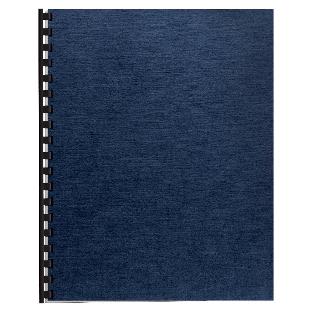 Gives a professional look and feel to any document  Features a classic linen texture.  Unpunched covers easily adapt to almost any binding system.  Except thermal binding systems.  Contains Recycled Content - See Specs for Details.