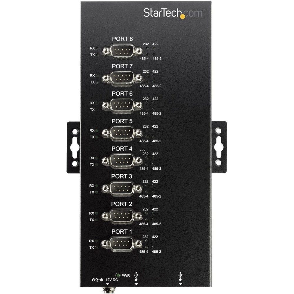 StarTech.com ICUSB234858I StarTech.com USB to RS232/RS485/RS422 8 Port Serial Hub Adapter - Industrial Metal USB 2.0 to DB9 Serial Converter - Din Rail Mountable