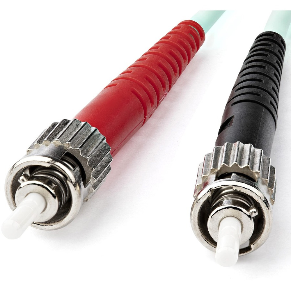 StarTech.com A50FBSTST1 StarTech.com 1m (3ft) ST/UPC to ST/UPC OM3 Multimode Fiber Optic Cable, Full Duplex Zipcord Fiber, 100Gbps, LOMMF, LSZH Fiber Patch Cord