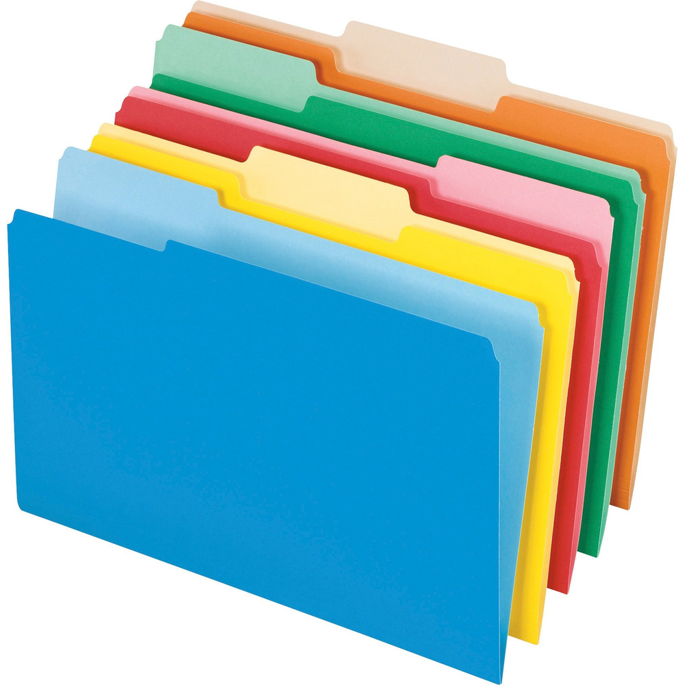 TOPS Products Pendaflex 435013ASST Pendaflex 1/3 Tab Cut Legal Recycled Top Tab File Folder