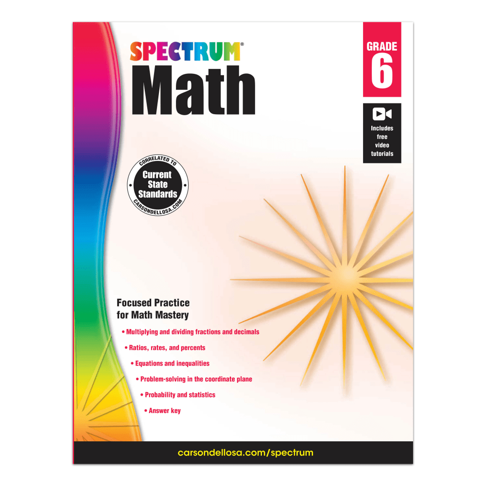 Practice lessons and focused instruction help students meet and surpass learning goals. This workbook is a great way for kids to sharpen and gain confidence in their math skills.  Progressive practice lessons let kids apply their math skills in everyday settings, making the concepts more intuitive to grasp.  Tests help to monitor student progress.  Subjects include multiplying and dividing decimals and fractions, complex measurements and beginning algebra.
