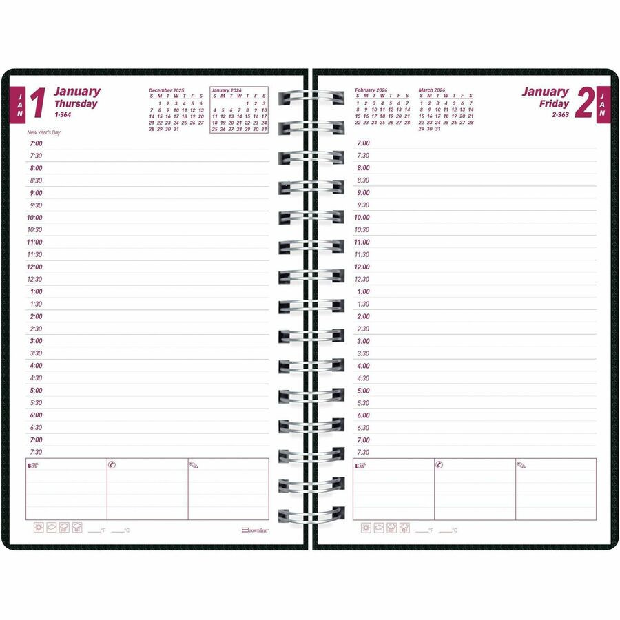 Dominion Blueline, Inc Brownline CB634VBLK Brownline DuraFlex Daily Appointment Book / Monthly Planner