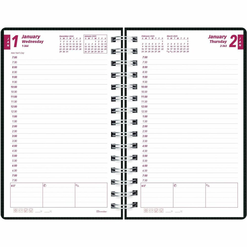 Dominion Blueline, Inc Brownline CB634VBLK Brownline DuraFlex Daily Appointment Book / Monthly Planner