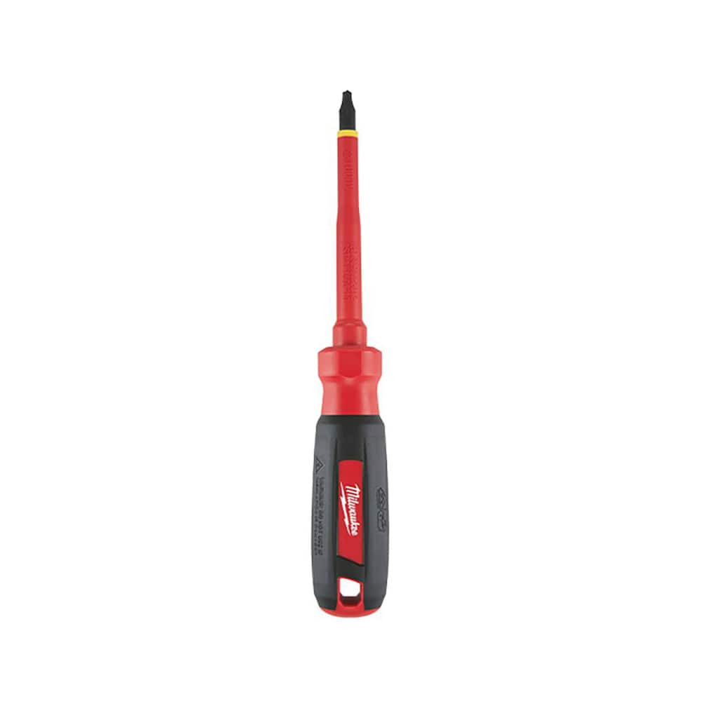 Milwaukee Tool 48-22-2242 Precision & Specialty Screwdrivers; Phillips Point Size: #2 ; Blade Length: 4in ; Shaft Length: 4in ; Body Material: Composite ; Insulated: Yes ; Tether Style: Not Tether Capable