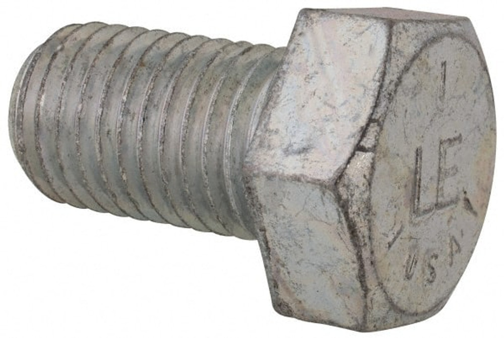 MSC MSC-30165-11/2 Hex Head Cap Screw: 7/8-9 x 1-1/2", Grade 5 Steel, Zinc-Plated