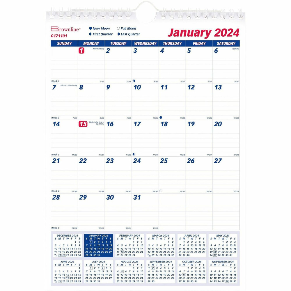 Dominion Blueline, Inc Brownline C171101 Brownline Ruled Block Wall Calendar