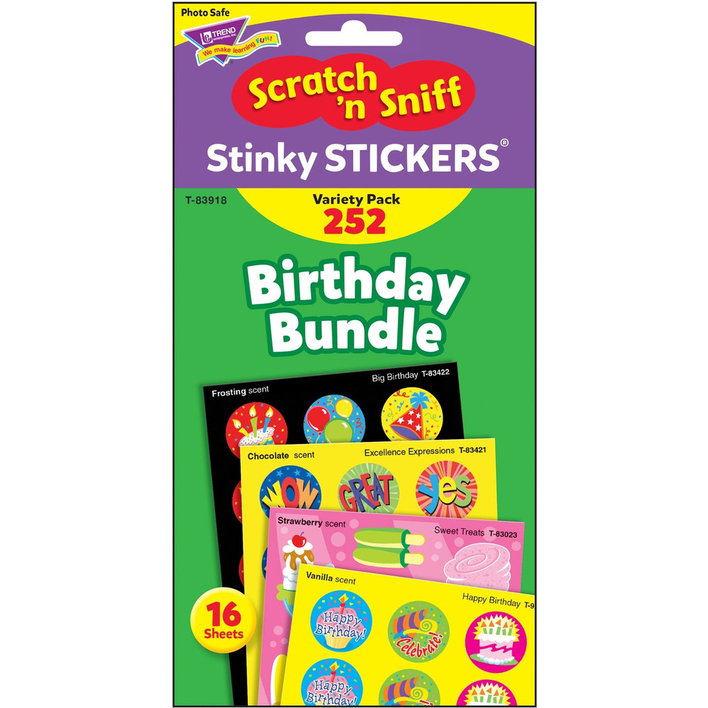 TREND Enterprises Inc. Trend T83918 Trend Birthday Scratch 'n Sniff Stinky Stickers