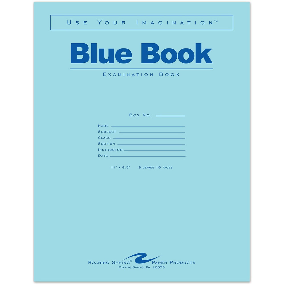 Roaring Spring Paper Products Roaring Spring 77517 Roaring Spring 8 - sheet Blue Examination Book - Letter