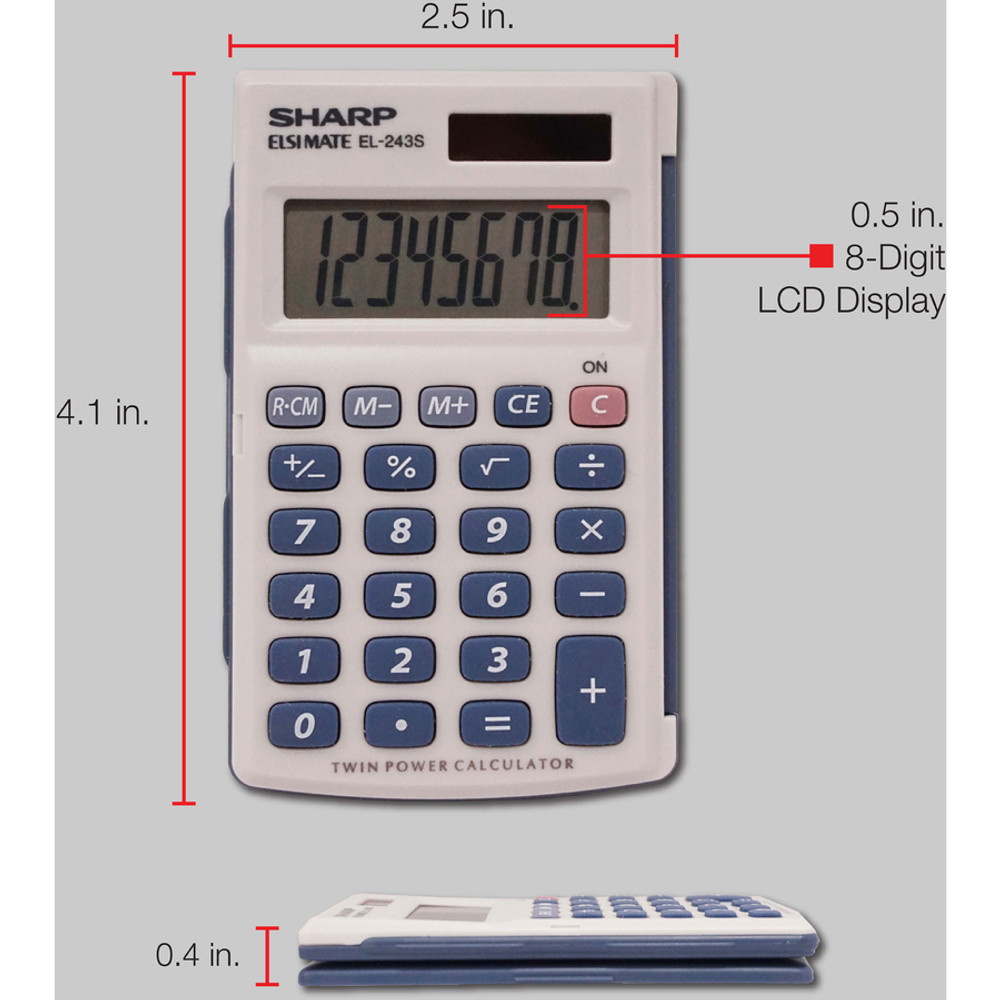 Sharp Calculators EL243SB Sharp Calculators Handheld Calculator with Hard Case