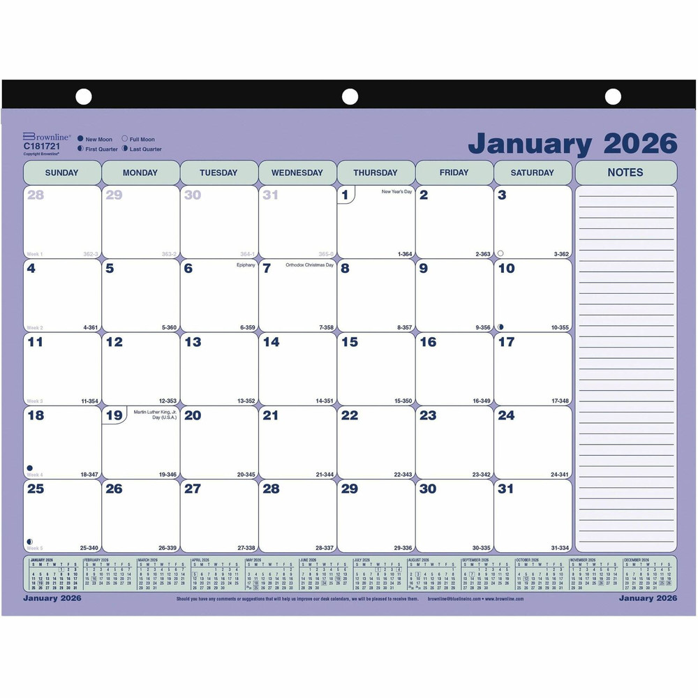 Dominion Blueline, Inc Brownline C181721 Brownline Monthly Desk/Wall Calendar