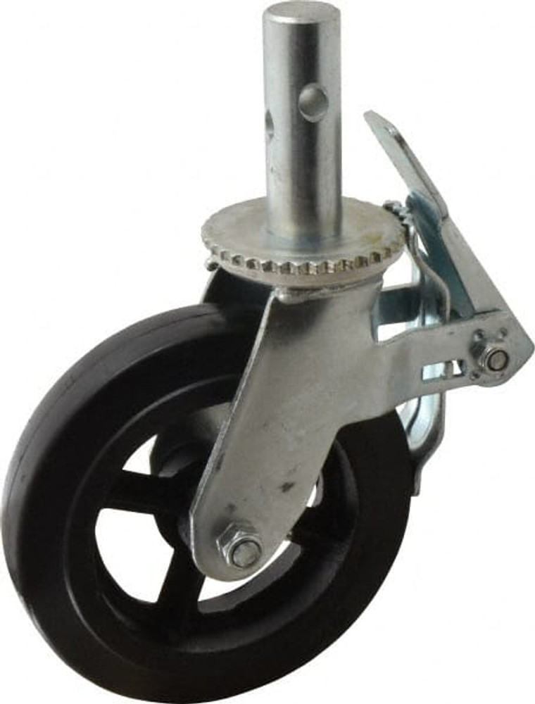 Fairbanks EDB-92X2-8RT 9-1/2" Diam x 2" Wide, Rubber Molded on 70 Durometer Swivel with Brake Double Braking Lock Design Caster