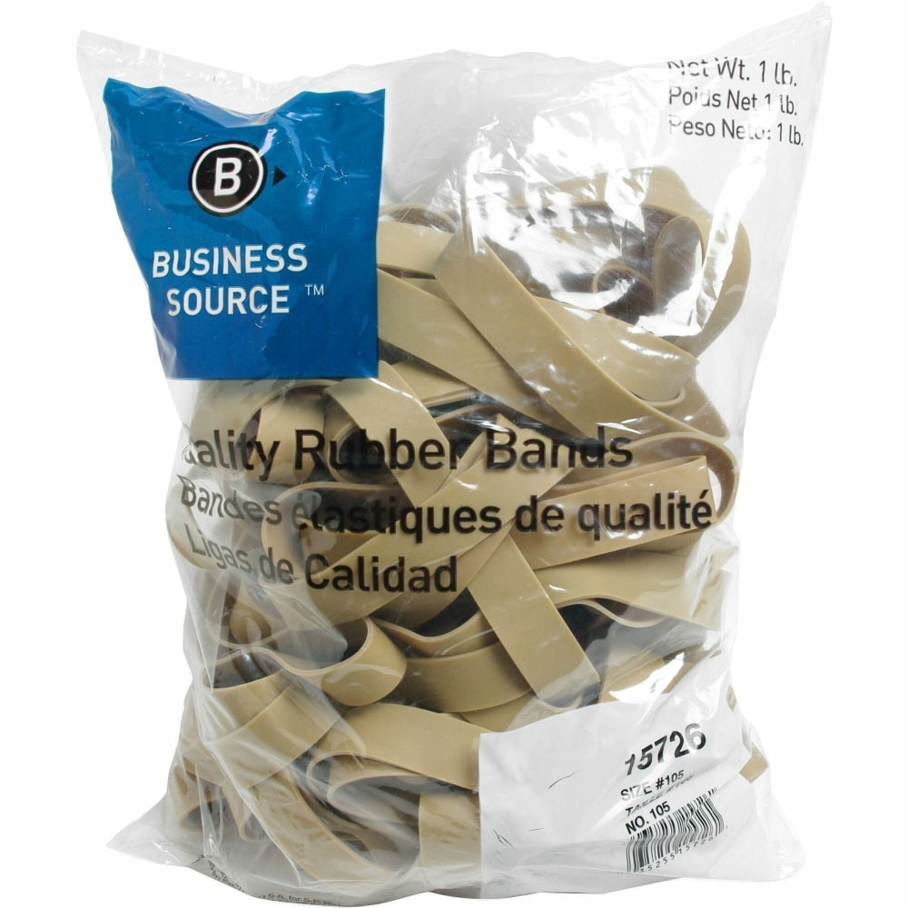 SP RICHARDS Business Source 15726  Quality Rubber Bands - Size: #105 - 5in Length x 0.6in Width - Sustainable - 60 / Pack - Rubber - Crepe