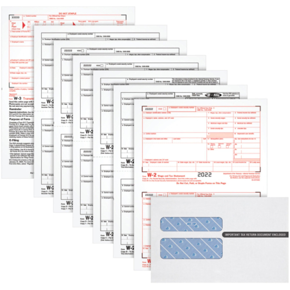 TOPS Products TOPS 22904KIT TOPS W2 Laser Forms 6-part Tax Kit