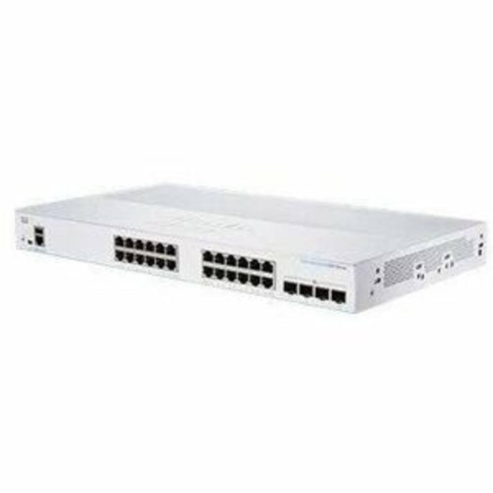 CISCO CBS350-24T-4G-NA  350 CBS350-24T-4G Ethernet Switch - 28 Ports - Manageable - 2 Layer Supported - Modular - 4 SFP Slots - 25.63 W Power Consumption - Optical Fiber, Twisted Pair - Rack-mountable - Lifetime Limited Warranty