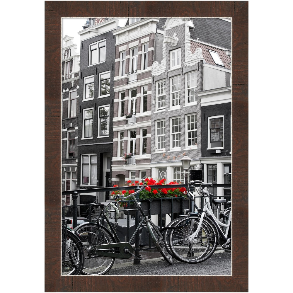 UNIEK INC. Amanti Art A42707345697  Narrow Picture Frame, 33in x 23in, Matted For 20in x 30in, Wildwood Brown