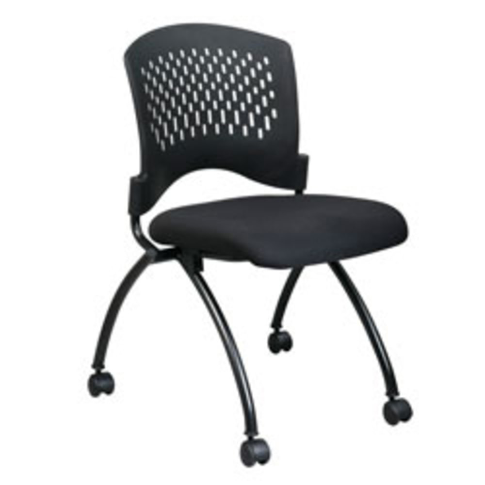 OFFICE STAR PRODUCTS 83220-30 Office Star Folding Chair With Casters, Black