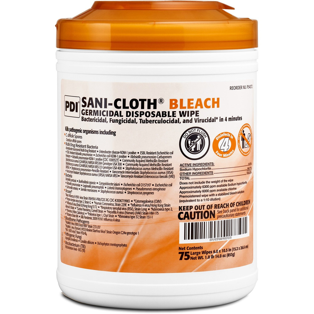 PDI Healthcare PDI P54072CT PDI Sani-Cloth Bleach Germicidal Wipes