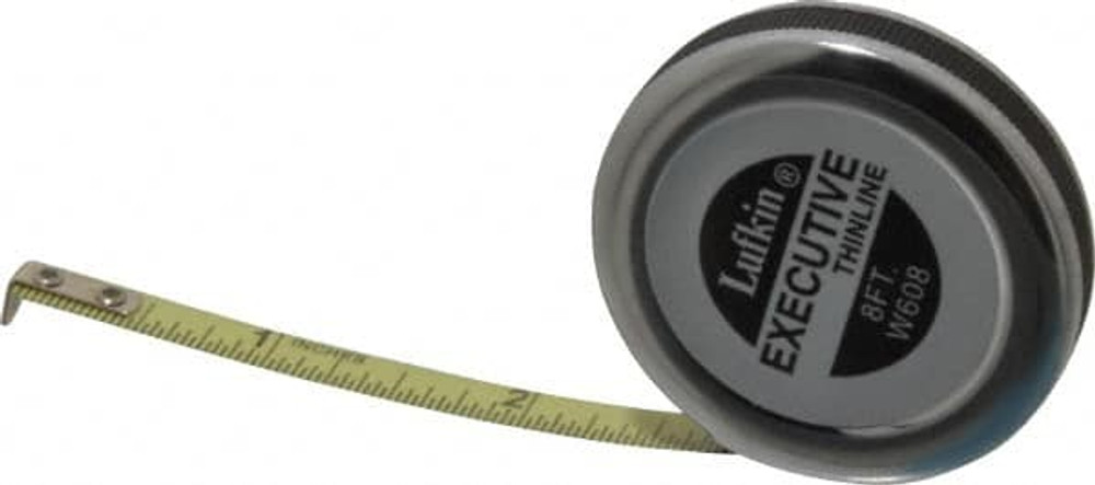 Lufkin W608 Tape Measure: 8' Long, 1/4" Width, Yellow Blade