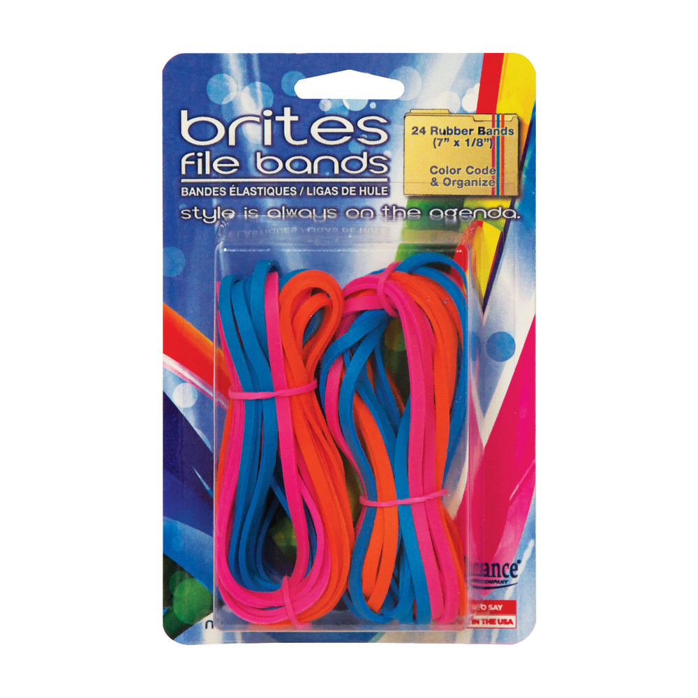 ALLIANCE RUBBER CO 07755 Alliance Rubber Brites File Bands, Assorted, Pack Of 24