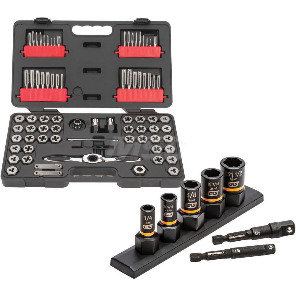 GEARWRENCH 6207097/1323977 Tap & Die Set: 1/2-20 Taps, 1/2-20 Dies, BSP, Metric Coarse, Metric Fine, NPT, UNC & UNF