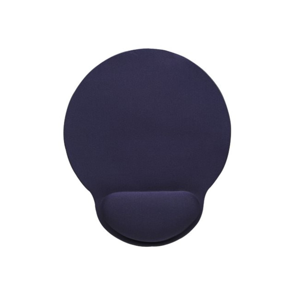 Comfortable browse the web with the Manhattan Round Mouse Pad With Wrist Rest. The mouse pad is made of gel for soft support, and it boasts an ergonomic design that helps combat fatigue.  Made of gel for soft support.  Ergonomic design helps reduce fatigue.  Nonslip base keeps the pad stable.  Blue color complements your computer setup.