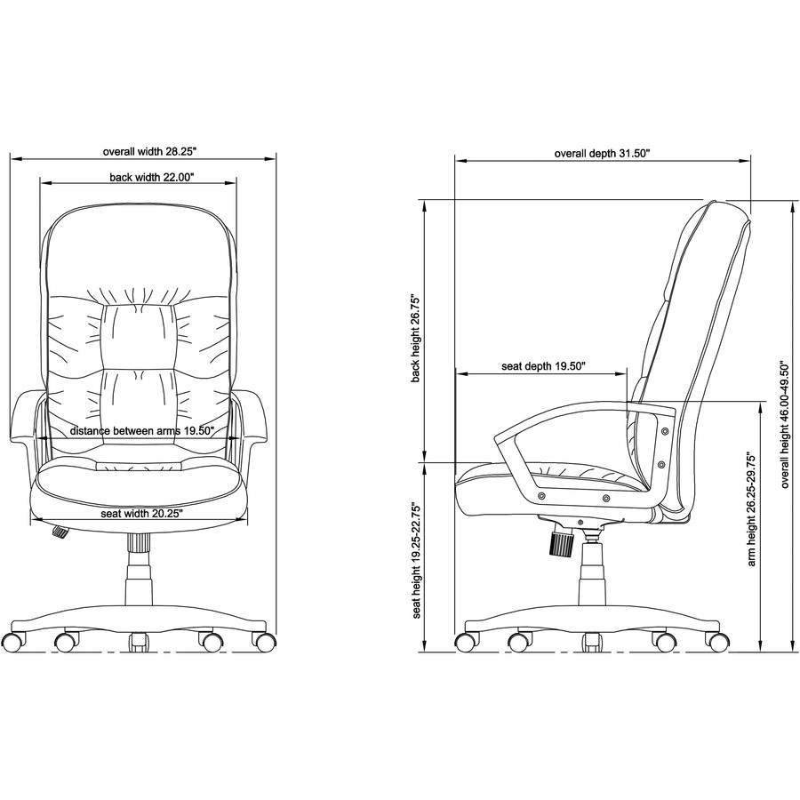 Lorell 60116 Lorell Tufted Executive High-Back Office Chair