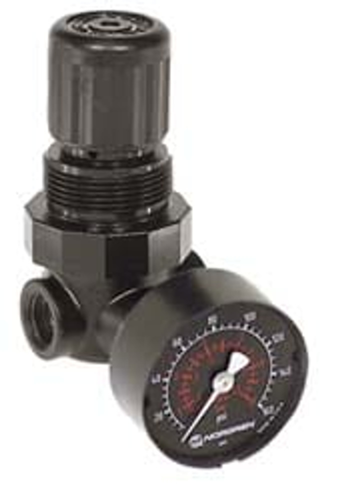 Norgren R07-200-RGLA Compressed Air Regulator: 1/4" NPT, 300 Max psi, Miniature