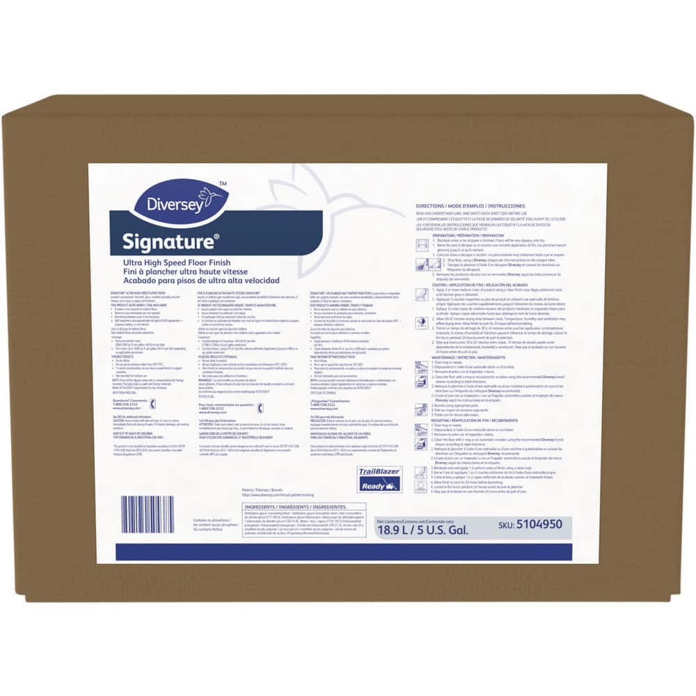 Diversey DVS5104950 Floor Cleaners, Strippers & Sealers; Product Type: Floor Finisher ; Container Type: Box ; Container Size (Gal.): 5.00 ; Material Application: Terrazzo; Concrete Floors ; Composition: Water Based ; Solution Type: Ready to Use