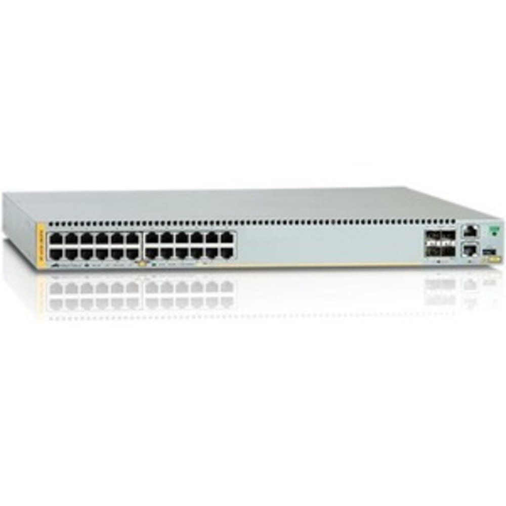 ALLIED TELESIS, INC. Allied Telesis AT-X930-28GPX-901  AT-X930-28GPX Layer 3 Switch - 24 Ports - Manageable - Gigabit Ethernet, 10 Gigabit Ethernet - 10/100/1000Base-T, 10GBase-X - 3 Layer Supported - Modular - Twisted Pair, Optical Fiber - Rack-moun