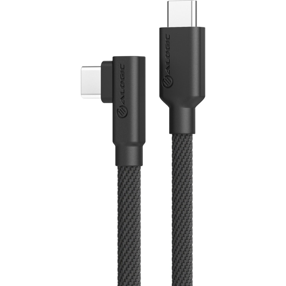ALOGIC USA ELPRACC02-BK ALOGIC Elements Pro Right Angle USB-C to USB-C Cable - Male to Male - 2m - USB 2.0 - 5A - 480Mbps - 6.56 ft USB-C Data Transfer Cable - First End: USB 2.0 Type C - Male - Second End: USB 2.0 Type C - Male - 480 Mbit/s