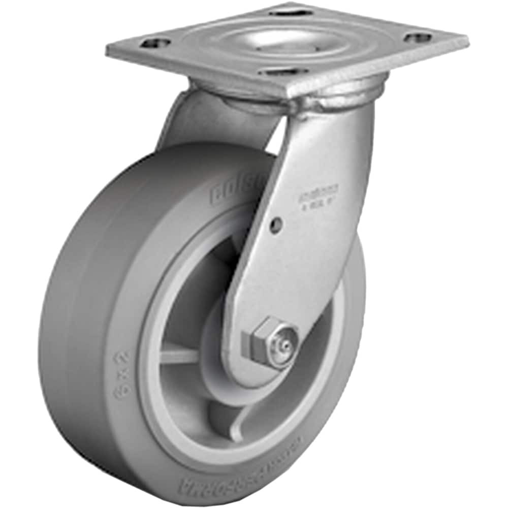 Linco CWL-406169479 Swivel Top Plate Caster: Thermoplastic Rubber Elastomer, 6" Wheel Dia, 2" Wheel Width, 600 lb Capacity, 7-1/2" OAH