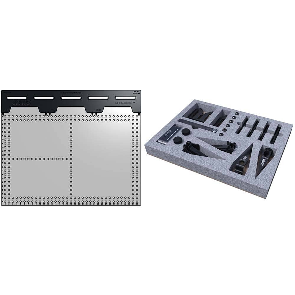 Phillips Precision SYS07_DK18VIS01 CMM Fixtures; Type: Vision Fixture System ; Plate Design: Magnetically Interlocking ; Material: Polycarbonate ; Thread Size: 1/4-20 ; Series: Open-Sight(TM) ; For Use With: Vision Inspection