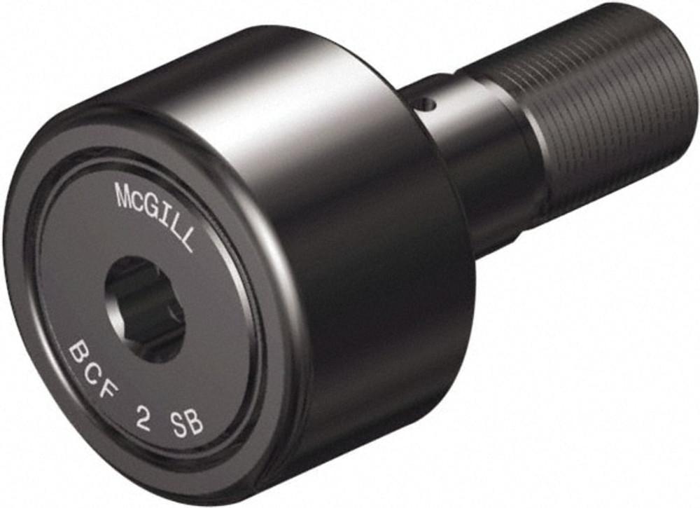 McGill 2245112000 Plain Cam Follower: 2.5" Roller Dia, 1.5" Roller Width, 1" Stud Dia, 2-1/4" Stud Length