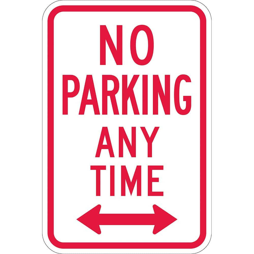 Lyle Signs T1-1060-EG12X18 No Parking Any Time (Double Arrow), Reflective Engineer Grade, 0.063 Aluminum Sign, 12Wx18H