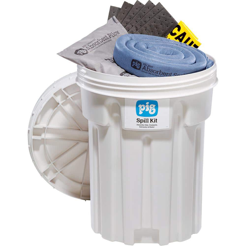 New Pig KIT236 Spill Kits; Kit Type: Universal Spill Kit; Container Type: Overpack; Absorption Capacity: 21 gal; Color: White; Portable: No; Capacity per Kit (Gal.): 21 gal