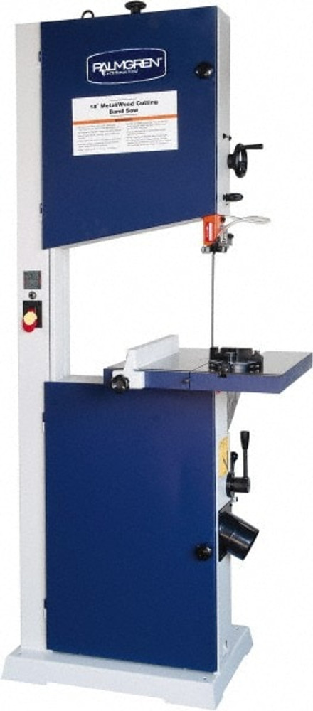 Palmgren 9683118 Vertical Bandsaw: 18" Throat Depth, 12" Height Capacity, Variable Speed Pulley Drive