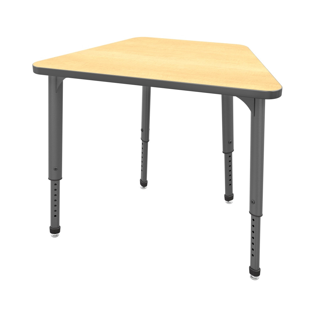 MARCO GROUP, INC. 38-2284-61-GRY Marco Group Apex Series Adjustable Trapezoid 36inW Student Desk, Fusion Maple/Gray