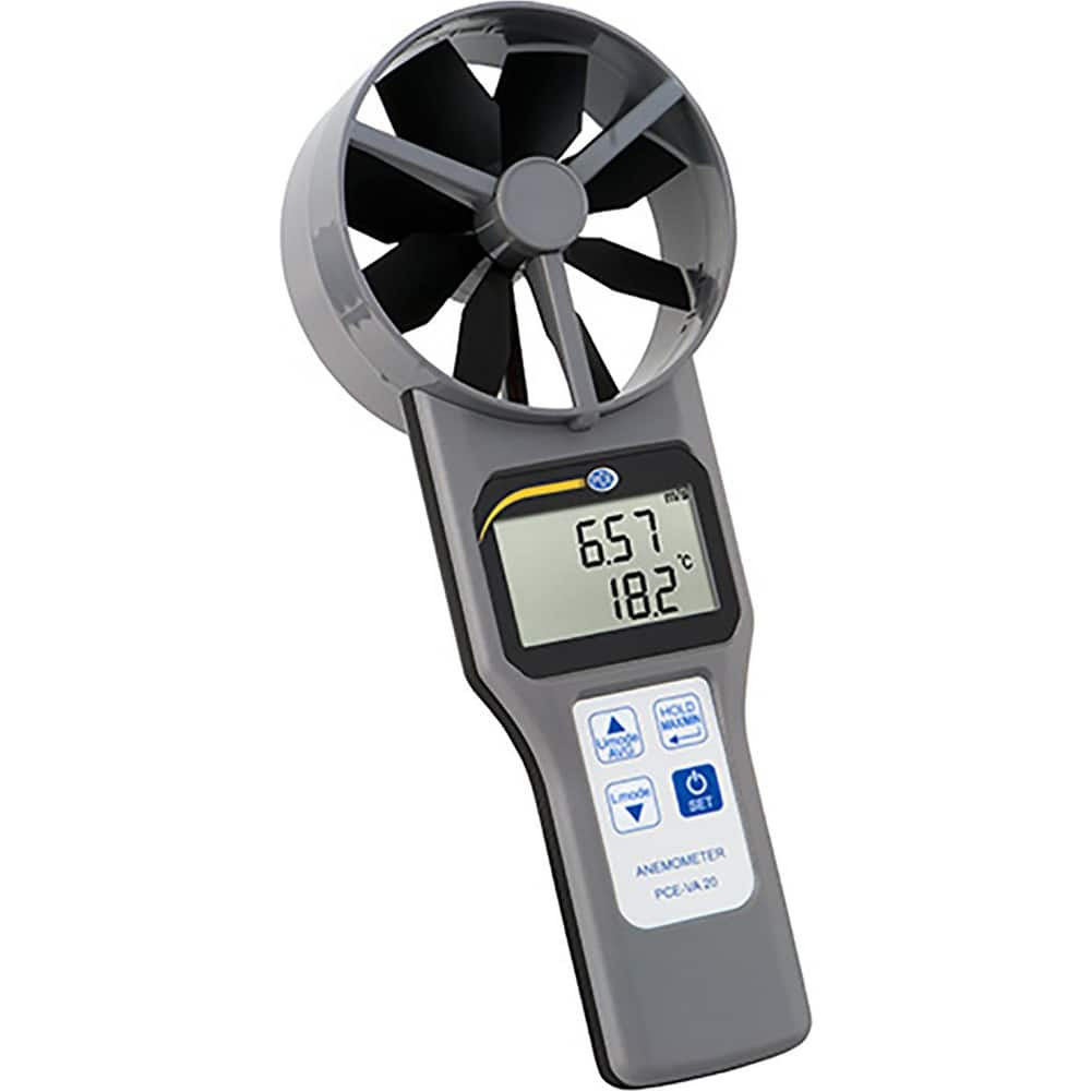 PCE Instruments PCE-VA 20 Airflow Meters & Thermo-Anemometers; Meter Type: Integral Vane Anemometer ; Measures: Airflow; Ambient Temperature; Humidity ; Humidity Sensing: Yes ; Data Logging: No ; Auto Power Off: Yes ; Minimum Air Velocity: 40