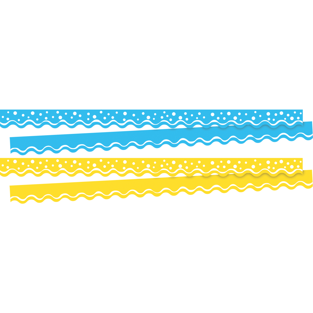 BARKER CREEK PUBLISHING, INC. 4025 Barker Creek Double-Sided Scalloped Borders, 2-1/4in x 36in, Summer, 13 Strips Per Pack, Set Of 2 Packs