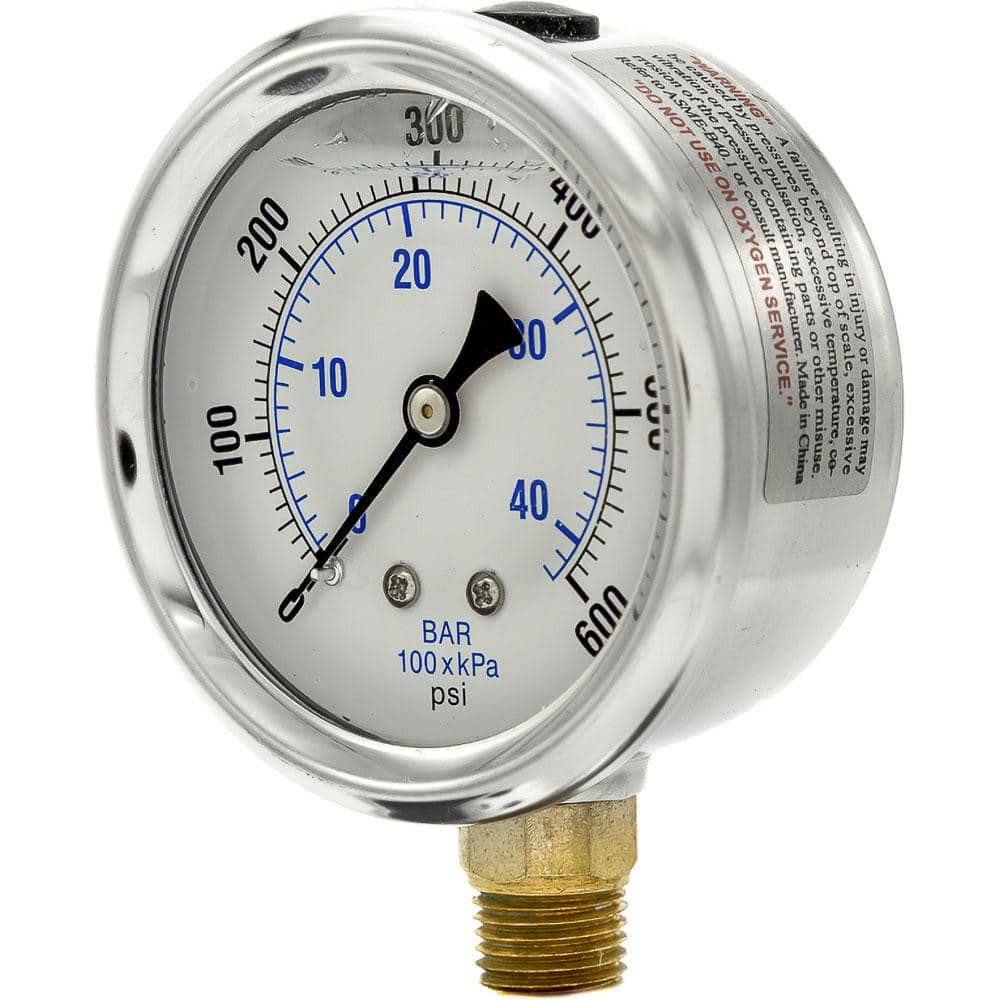 PIC Gauges PRO-201L-254K Pressure Gauges; Gauge Type: Industrial Pressure Gauges ; Scale Type: Dual ; Accuracy (%): 2-1-2% ; Dial Type: Analog ; Thread Type: 1/4" MNPT ; Bourdon Tube Material: Bronze