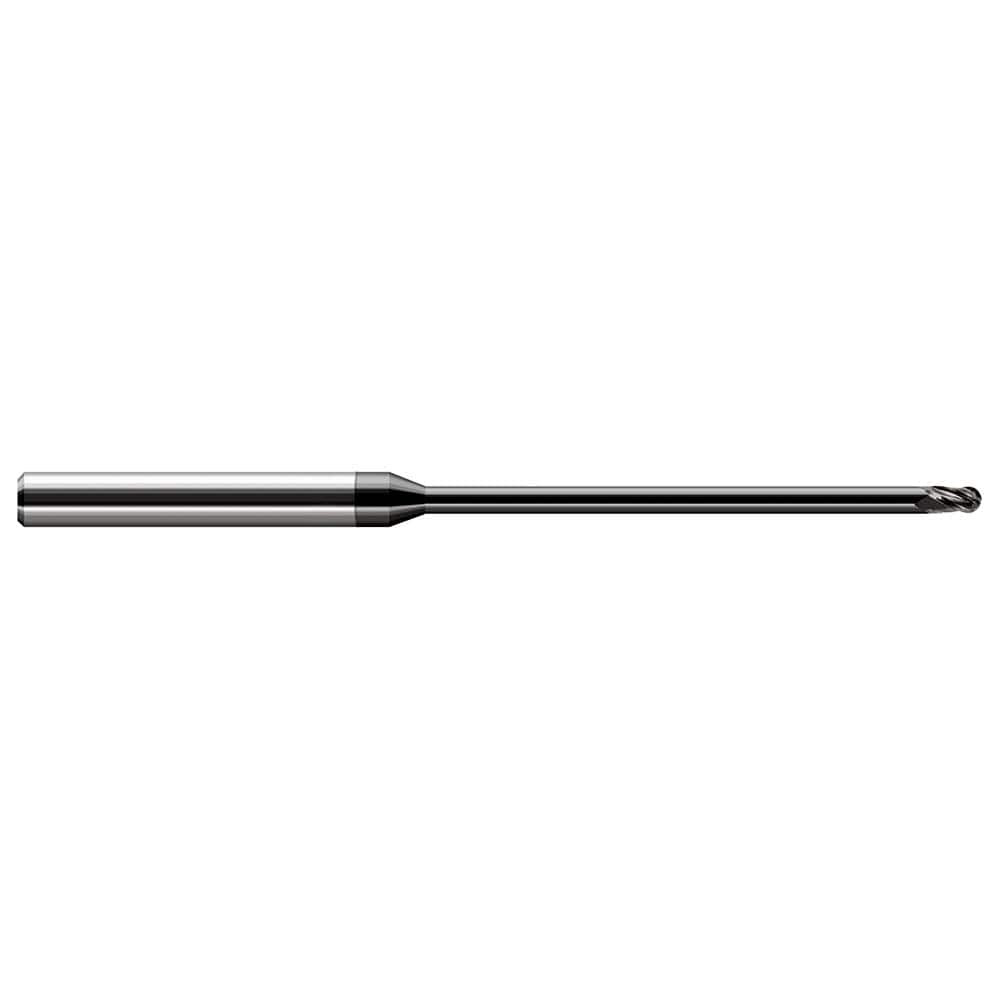 Harvey Tool 59420-C4 Ball End Mill: 0.02" Dia, 0.03" LOC, 3 Flute, Solid Carbide