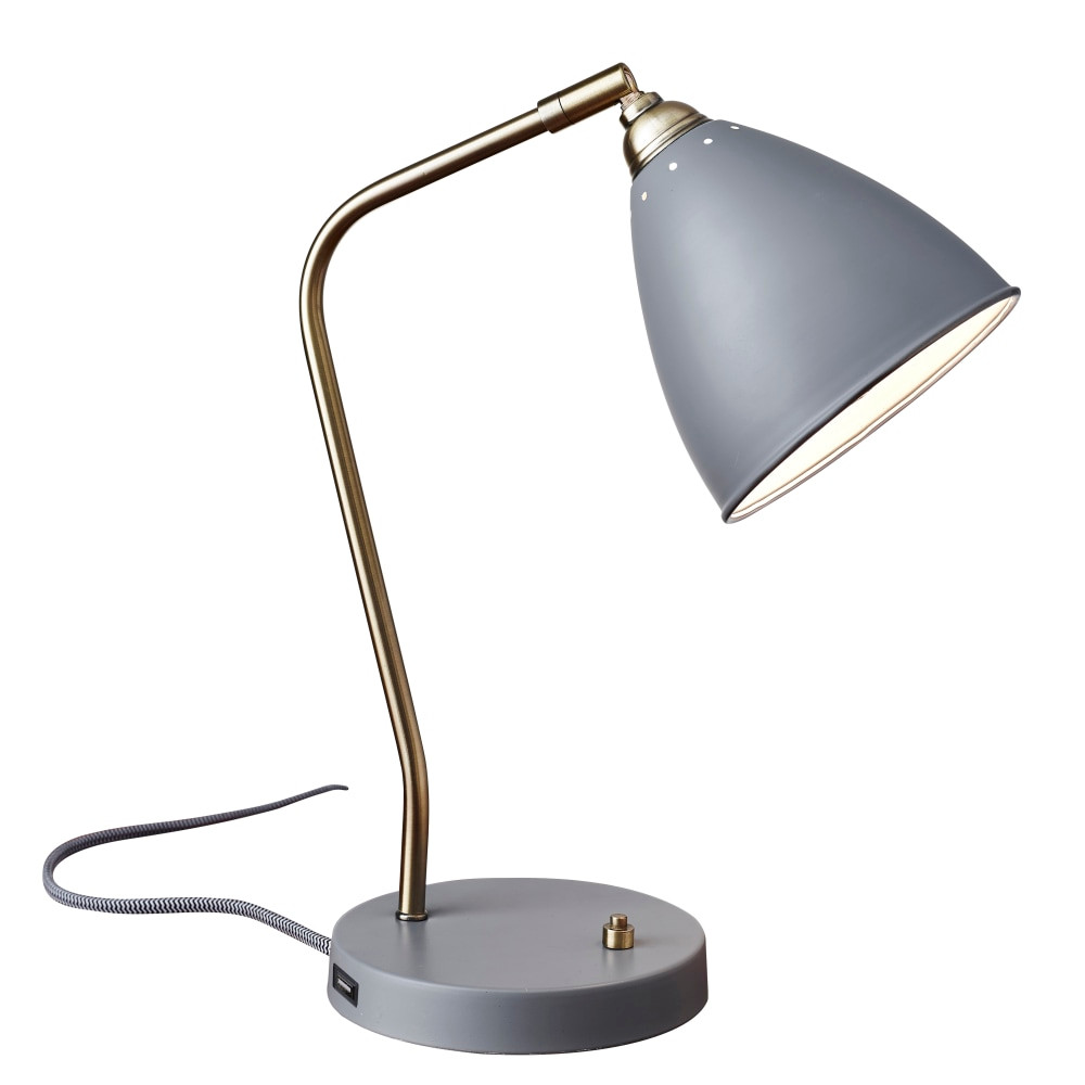 ADESSO INC Adesso 3463-03  Chelsea Desk Lamp, 21inH, Gray Shade/Gray Base