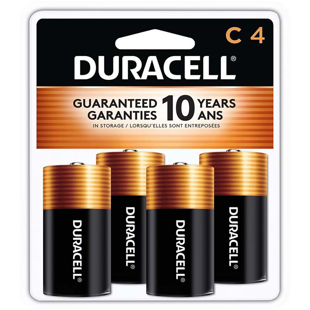 THE DURACELL COMPANY MN1400R4ZX Duracell Coppertop C Alkaline Batteries, Pack Of 4